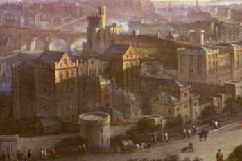 Alexander Nasmith - detiail from a painting of 1825 of Edinburgh from Calton Hill