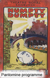 Humpty Dumpty pantomine programme