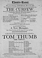 Playbill advertising a performance of The Curfew at the Theatre Royal, Edinburgh :click to view larger image