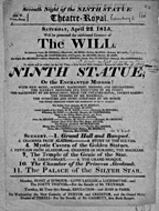 Playbill advertising a performance of The Will at the Theatre Royal, Edinburgh :click to view larger image