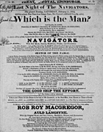 Playbill advertising a performance of Which is the Man? at the Theatre Royal, Edinburgh :click to view larger image