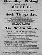 Playbill advertising a performance of Such Things Are at the Theatre Royal, Edinburgh :click to view larger image