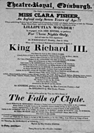 Playbill advertising a performance of King Richard III at the Theatre Royal, Edinburgh :click to view larger image
