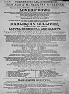 Playbill advertising a performance of Lovers' Vows at the Theatre Royal, Edinburgh :click to view larger image