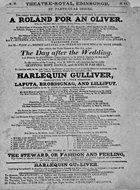 Playbill advertising a performance of A Roland for an Oliver at the Theatre Royal, Edinburgh :click to view larger image