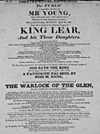 Playbill advertising a performance of King Lear and His Three Daughters at the Theatre Royal, Edinburgh :click to view larger image