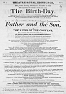 Playbill advertising a performance of The Birth-Day at the Theatre Royal, Edinburgh :click to view larger image
