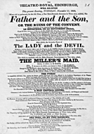 Playbill advertising a performance of The Father and the Son at the Theatre Royal, Edinburgh :click to view larger image