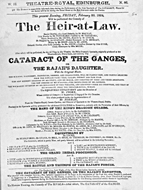 Playbill advertising a performance of The Heir-at-Law at the Theatre Royal, Edinburgh :click to view larger image