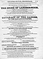 Playbill advertising a performance of The Bride of Lammermoor at the Theatre Royal, Edinburgh :click to view larger image