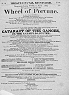 Playbill advertising a performance of Wheel of Fortune at the Theatre Royal, Edinburgh :click to view larger image