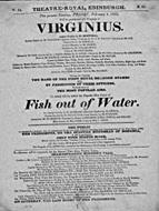 Playbill advertising a performance of Virginius at the Theatre Royal, Edinburgh :click to view larger image