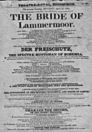 Playbill advertising a performance of The Bride of Lammermoor at the Theatre Royal, Edinburgh :click to view larger image