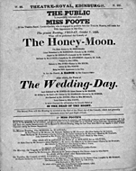 Playbill advertising a performance of The Honey-Moon at the Theatre Royal, Edinburgh :click to view larger image