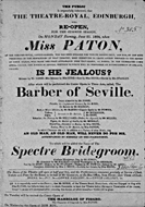Playbill advertising a performance of Is He Jealous? at the Theatre Royal, Edinburgh :click to view larger image