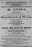 Playbill advertising a performance of Sweethearts and Wives at the Theatre Royal, Edinburgh :click to view larger image