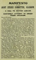Manifesto of Joint Strike Committee, Glasgow 1919