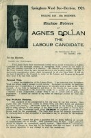 Election address of Agnes Dollan, 1921