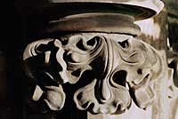 Carved foliage detail.