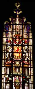 Stained Glass window showing the coat-of-arms of Scotland