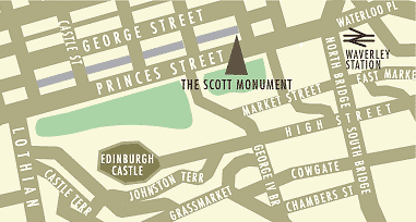 Map showing the location of the monument