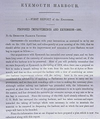  Engineers report on Eyemouth Harbour regarding improvements and extension in 1881 
