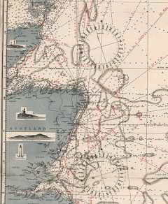  North Sea section from Close's Fishermen's Charts of the British Isles, 1905 