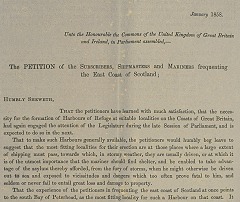  Petition regarding a harbour of refuge at Peterhead, 1858 