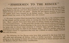  Document concerning fishing boats rescuing downed aircrew 