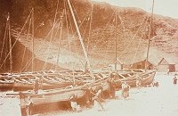 Boats on the beach at Auchmithie, c1890