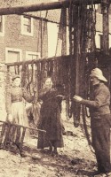 Drying nets at Buckhaven, c1900