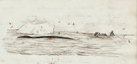 illustration of a whaleboat, from diary of a whaling voyage to the Davis Straights, 1831