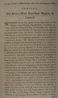 Document about continuing whaling bounties, 1823