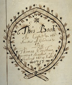  Title Inscription 1717, minutes of the Society of Gardeners in and about Dunfermline 