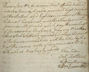  Minute of the Society of Gardeners in and about Dunfermline 1769 