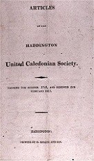  Articles of the Haddington United Caledonian Society, 1815 