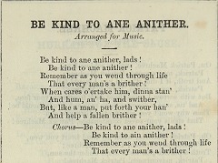  'Be kind to ane anither', a Templar song 