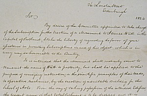  Letter proposing the Watt Institution 