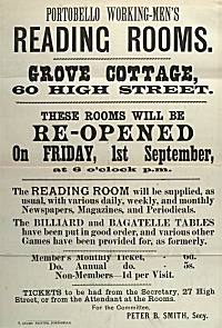  The re-opening of the Portobello Working Men's Reading Rooms (or Institute), 1889 