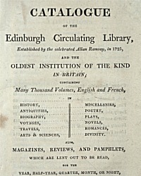  Catalogue of the Edinburgh Circulating Library established by Allan Ramsay 