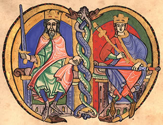 David I and his grandson Malcolm IV