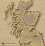 Map showing royal burghs in Scotland