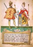 Heraldic portrait of James II of Scotland and Mary of Gueldres