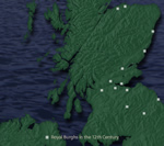 Map of Scotland's early royal burghs