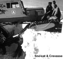 Photograph of sno-cat and crevasse