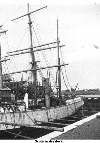 Photograph of Scotia being fitted out at Ailsa yard, Troon